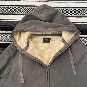 GAP Sherpa Lined Zip Up Hoodie